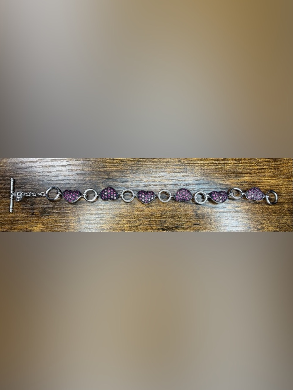 Kay Jewelers Pink Sapphire Heart Bracelet with Matching Dangle Earrings - Picture 6 of 8